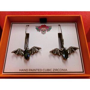 Bella Jack Rhinestone Bat Earrings